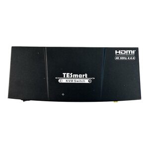 Convenient TESmart 2-Port HDMI KVM Switch, 4K@60Hz RGB 4:4:4 W/O Power Cords